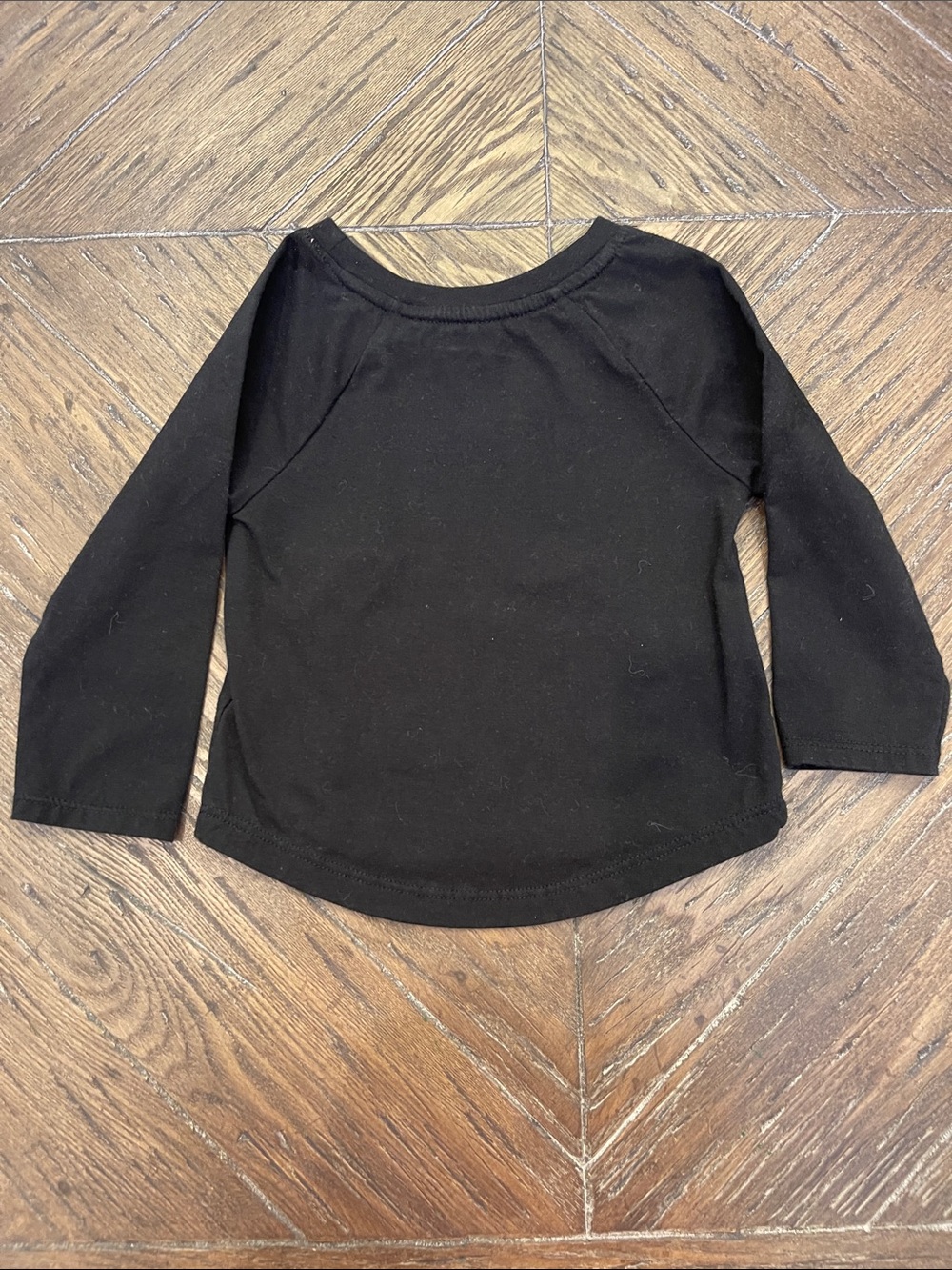 Cat & Jack Black Long-Sleeve Tee with Pink Cat Face - Picture 3 of 3